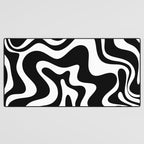 Liquid Swirl Abstract Pattern in Black and White Desk Mat Gallery Image 3