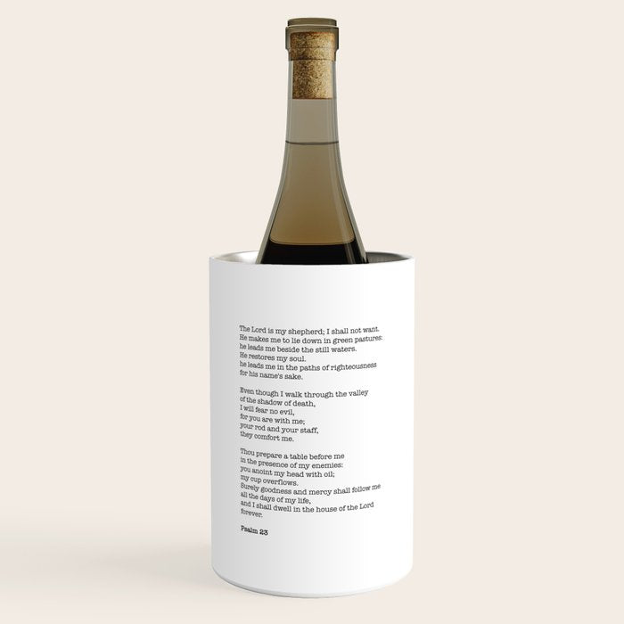Psalm 23 Bible Verse Print - The LORD is my shepherd Wine Chiller Gallery Image 1