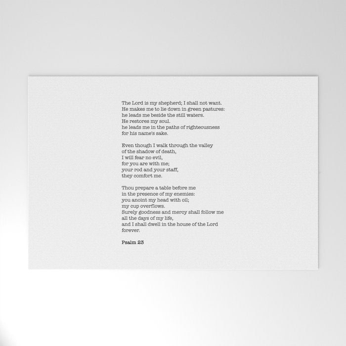 Psalm 23 Bible Verse Print - The LORD is my shepherd Welcome Mat Gallery Image 1
