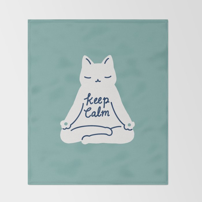 Keep Calm Cat Throw Blanket Gallery Image 2