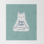 Keep Calm Cat Throw Blanket Gallery Image 2
