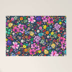 Millefleurs Spring Little Flowers Folky Navy Welcome Mat Gallery Image 1