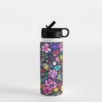 Millefleurs Spring Little Flowers Folky Navy Water Bottle Gallery Image 1
