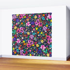 Millefleurs Spring Little Flowers Folky Navy Wall Mural Gallery Image 2