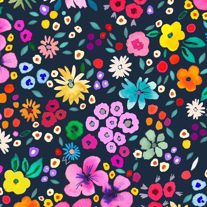 Millefleurs Spring Little Flowers Folky Navy Coffee Mug Gallery Image 2