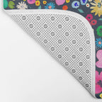 Millefleurs Spring Little Flowers Folky Navy Bath Mat Gallery Image 2