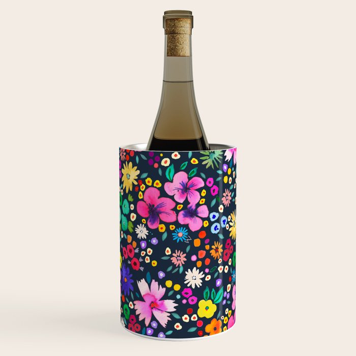 Millefleurs Spring Little Flowers Folky Navy Wine Chiller Gallery Image 2