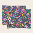 Millefleurs Spring Little Flowers Folky Navy Placemat Gallery Image 1