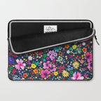 Millefleurs Spring Little Flowers Folky Navy Laptop Sleeve Gallery Image 2