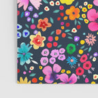 Millefleurs Spring Little Flowers Folky Navy Poster Gallery Image 3
