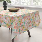 Dinosaurs + Unicorns in Pink + Teal Tablecloth Gallery Image 3