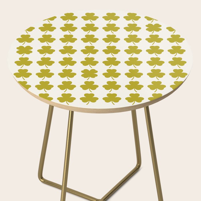 Clovers XIX Chartreuse Botanical Pattern Side Table Gallery Image 2