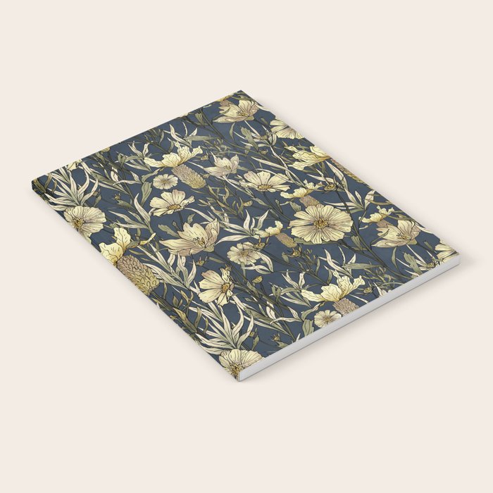Midnight blue hand-drawn vintage garden  Notebook Gallery Image 2