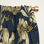 Midnight blue hand-drawn vintage garden  Window Curtain Gallery Image 2