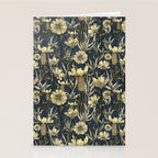 Midnight blue hand-drawn vintage garden  Stationery Card Gallery Image 2