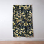 Midnight blue hand-drawn vintage garden  Window Curtain Gallery Image 3