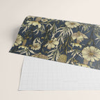 Midnight blue hand-drawn vintage garden  Wrapping Paper Gallery Image 2
