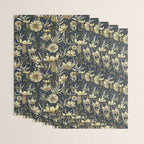 Midnight blue hand-drawn vintage garden  Wrapping Paper Gallery Image 3