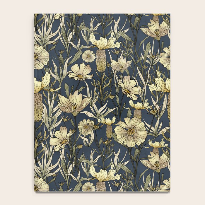 Midnight blue hand-drawn vintage garden  Notebook Gallery Image 4