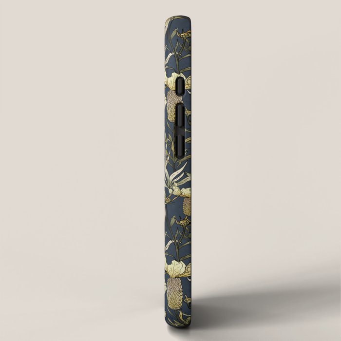 Midnight blue hand-drawn vintage garden  iPhone Case Gallery Image 2