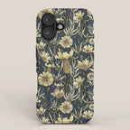 Midnight blue hand-drawn vintage garden  iPhone Case Gallery Image 1