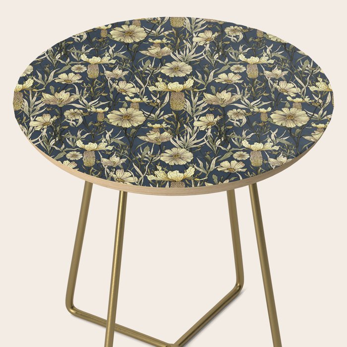 Midnight blue hand-drawn vintage garden  Side Table Gallery Image 2