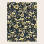 Midnight blue hand-drawn vintage garden  Poster Gallery Image 4