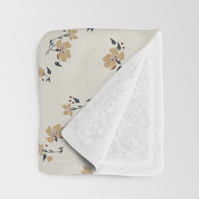 VINTAGE FLORAL NEUTRAL Throw Blanket Gallery Image 3