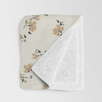 VINTAGE FLORAL NEUTRAL Throw Blanket Gallery Image 3