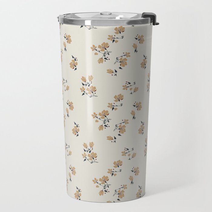 VINTAGE FLORAL NEUTRAL Travel Mug Gallery Image 2