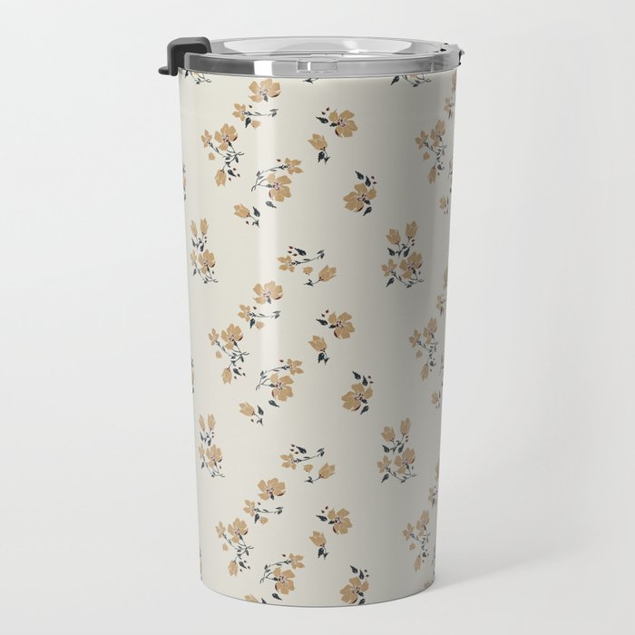 VINTAGE FLORAL NEUTRAL Travel Mug Gallery Image 3