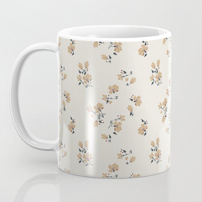 VINTAGE FLORAL NEUTRAL Coffee Mug Gallery Image 3