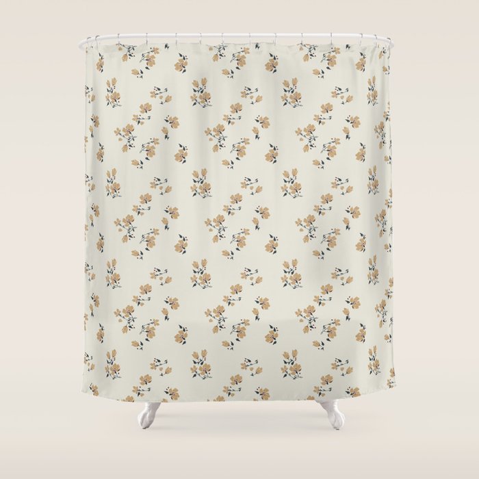 VINTAGE FLORAL NEUTRAL Shower Curtain Gallery Image 1