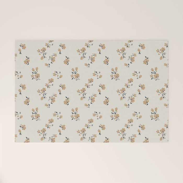 VINTAGE FLORAL NEUTRAL Welcome Mat Gallery Image 1