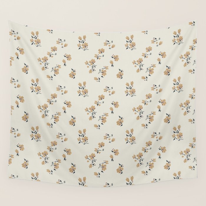 VINTAGE FLORAL NEUTRAL Wall Tapestry Gallery Image 1