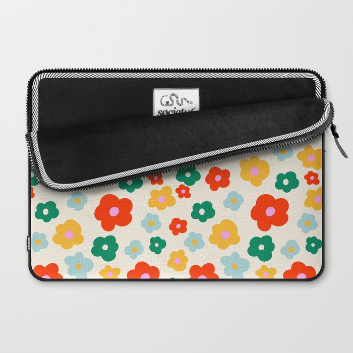 Colorful Ditzy Flowers  Laptop Sleeve Gallery Image 2