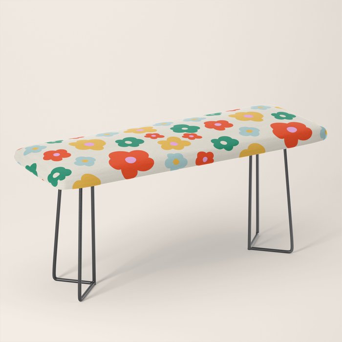 Colorful Ditzy Flowers  Bench Gallery Image 1