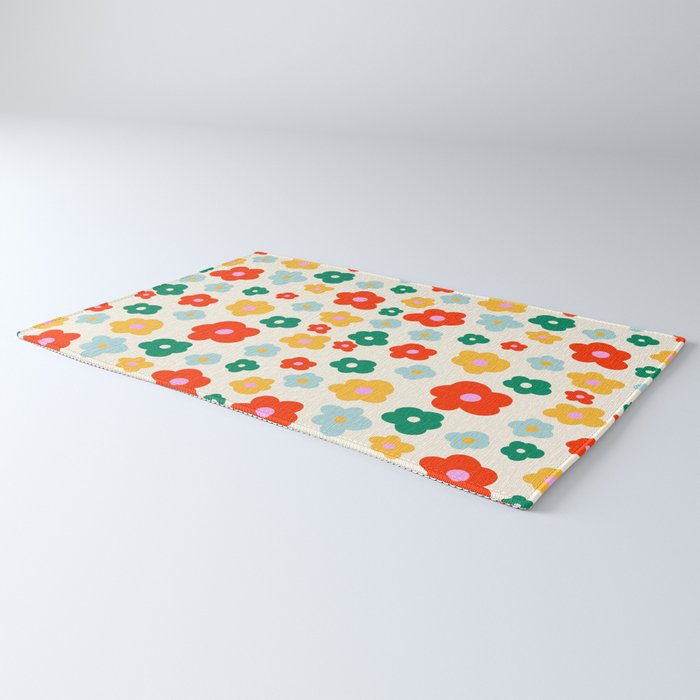 Colorful Ditzy Flowers  Rug Gallery Image 3