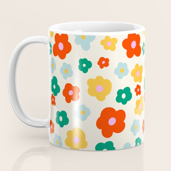 Colorful Ditzy Flowers  Coffee Mug Gallery Image 3