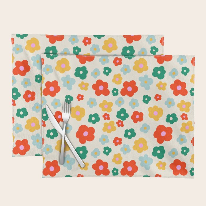 Colorful Ditzy Flowers  Placemat Gallery Image 1