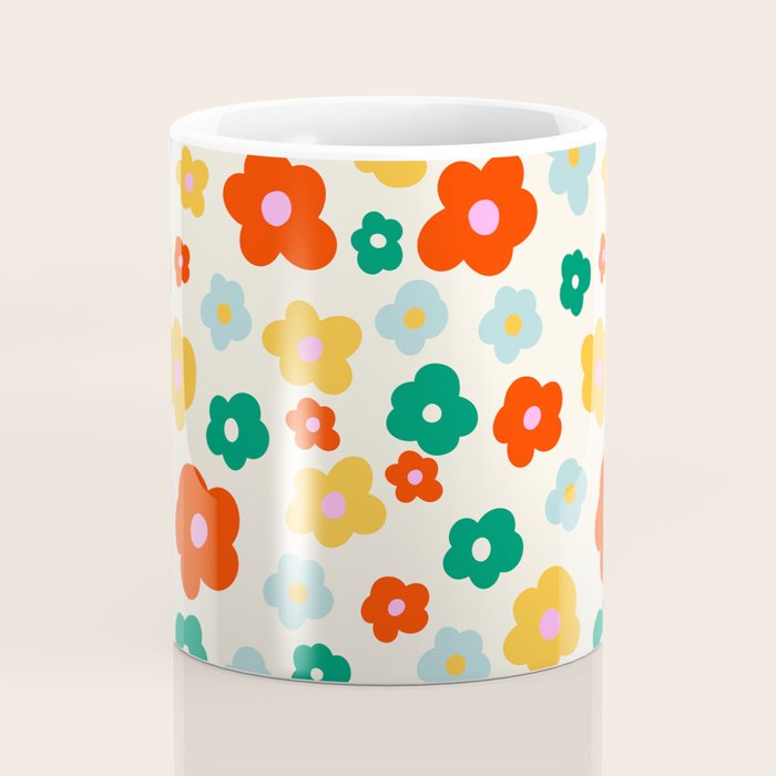Colorful Ditzy Flowers  Coffee Mug Gallery Image 4