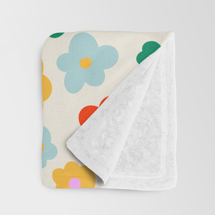Colorful Ditzy Flowers  Throw Blanket Gallery Image 3