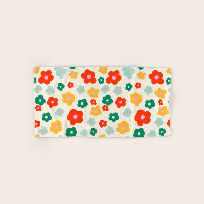 Colorful Ditzy Flowers  Bath Towel Gallery Image 1