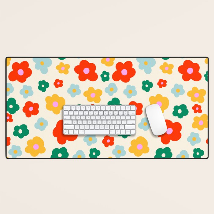 Colorful Ditzy Flowers  Desk Mat Gallery Image 1