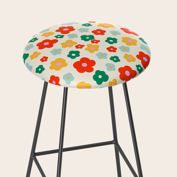 Colorful Ditzy Flowers  Stool Gallery Image 2