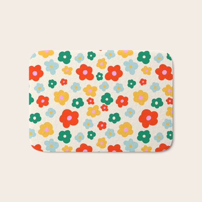 Colorful Ditzy Flowers  Bath Mat Gallery Image 1