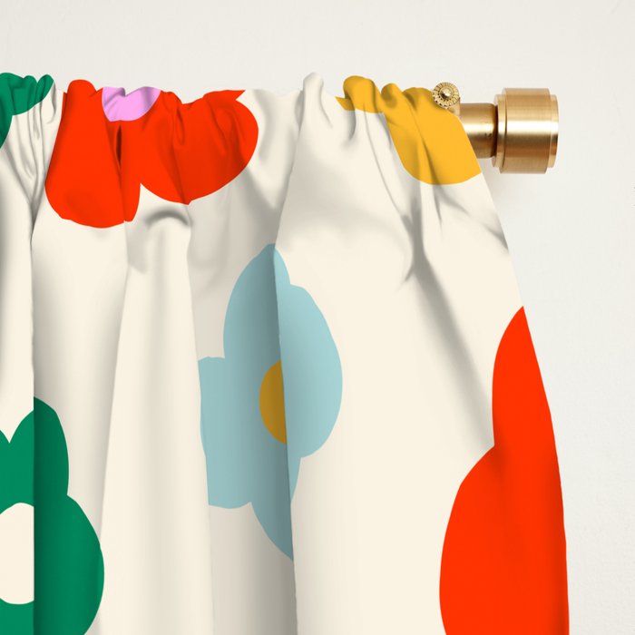 Colorful Ditzy Flowers  Window Curtain Gallery Image 2