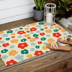 Colorful Ditzy Flowers  Outdoor Rug Gallery Image 2