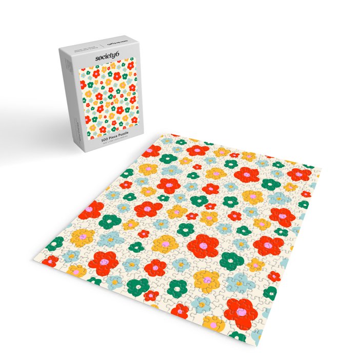 Colorful Ditzy Flowers  Jigsaw Puzzle Gallery Image 2