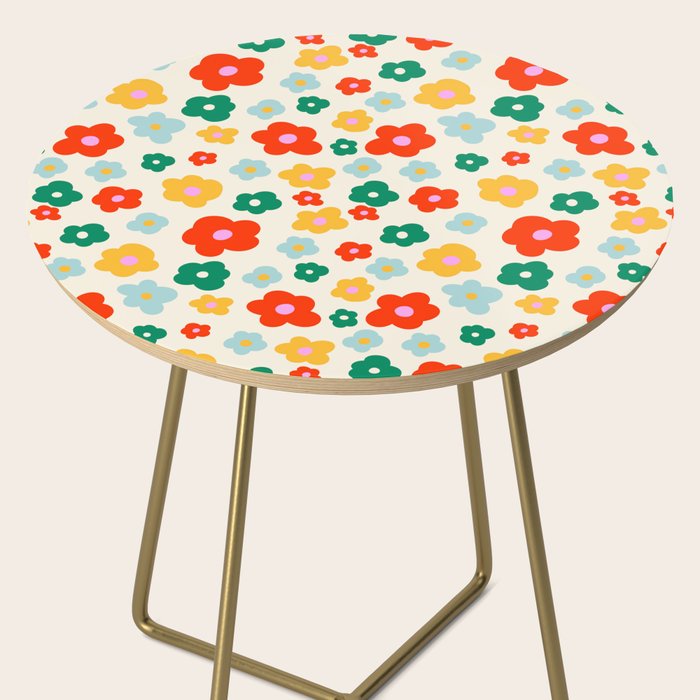 Colorful Ditzy Flowers  Side Table Gallery Image 2